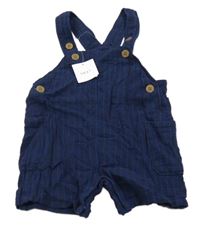 Nové - Tmavomodro-safírové pruhované mušelínové laclové kraťasy Next