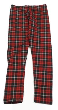 Červeno-čierno-biele kockované legíny C&A