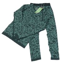 Nové - 2set - Zelené vzorované spodní funkční triko + kalhoty Crane
