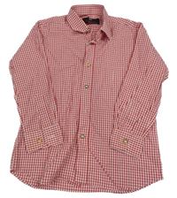 Červeno-biela kockovaná košeľa