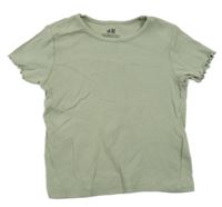 Zelenošedé rebrované tričko H&M