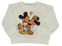 Smotanová mikina s Minnie a Mickeym