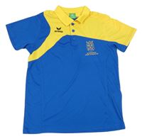 Modro-žluté sportovní polo tričko s potiskem Erima