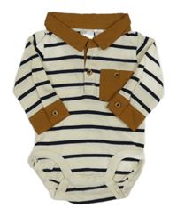 Krémovo-černé pruhované polo body H&M