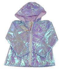 Lila metalická šušťáková bunda s kapucňou River Island