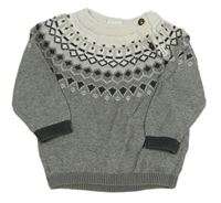 Sivo-biely vzorovaný sveter H&M