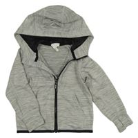 Sivá melírovaná športová prepínaci mikina s kapucňou H&M