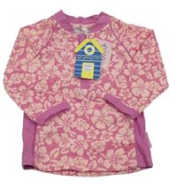 Nové - Ružové kvetované UV tričko zn. Jojo Maman Bébé