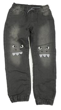 Šedé teplákové cuff rifle s příšerkami Kiki&Koko