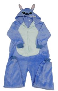 Modrá chlupatá kombinéza s kapucí - Stich