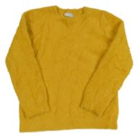 Okrový chlpatý sveter Matalan