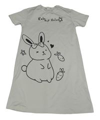 Biela nočná košeľa s králikom shein