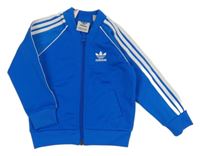 Modrá sportovní funkční propínací mikina s logem Adidas