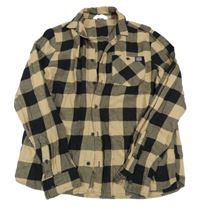 Béžovo-čierna kockovaná košeľa H&M