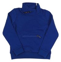 Nové - zafírová mikina s koněm a komínovým golierom