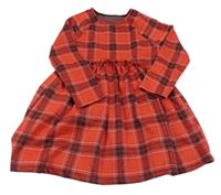 Červeno-tmavomodré kockované šaty dunnes