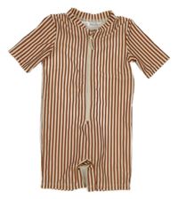 Hnědo-béžový pruhovaný UV overal H&M