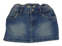 Modrá rifľová sukňa s vreckami