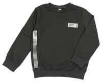 Tmavosivá ľahká mikina s potlačou