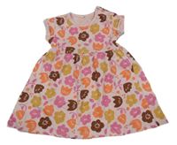 Svetloružové kvetované šaty