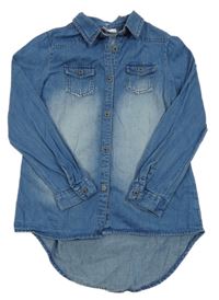 Modrá halenka riflového vzhledu s kapsami E-Vie