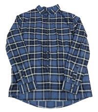 Modro-tmavomodrá kostkovaná košile Next