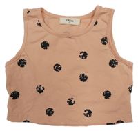 Marhuľový bodkovaná ý crop top