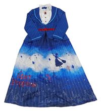 Nové - modro-bílé šaty s broží - Mary Poppins George