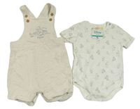 2set - Biele body + smotanové na traké kraťasy s Medvídkem Pú a kamarády Tu
