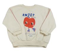 Biela oversize mikina s jablkem George