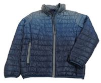 Tmavomodro-sivá ombré lehce zateplená prešívaná šušťáková bunda Pepperts