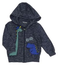 Tmavomodrá melírovaná prepínaci mikina s diny a kapucňou Nutmeg