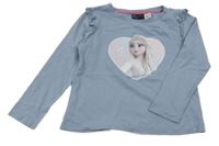 Šedomodré tričko s Elsou H&M