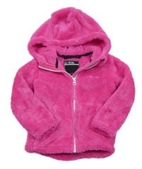 Fuchsiová chlupatá propínací mikina s nápisem a kapucí Dare 2B