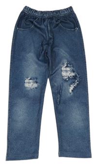 Modré legíny riflové vzhledu s prošoupáním 