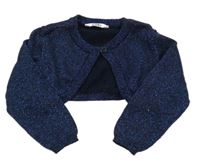 Čierno-tmavomodré trblietavé svetrové bolerko M&Co.