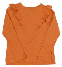 Oranžové tričko s volánikmi V by Very