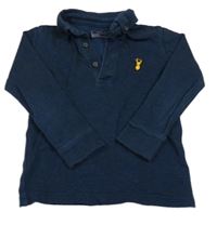 Tmavomodré melírované polo triko Next