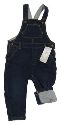 Nové - Tmavomodré teplákové podšité laclové rifle M&S