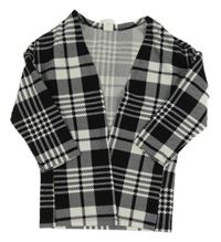 Čierno-biely kockovaný cardigan SHEIN