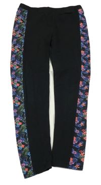 Čierne legíny s kvetovanymi pruhmi George