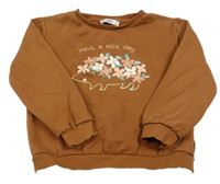 Hnedá mikina s ježkom a nápisom C&A