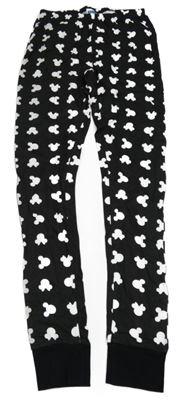 Čierno-biele ľahké tepláky s Minnie a Mickeym