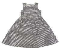 Bielo-tmavomodro-ružové vzorované šaty C&A