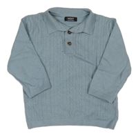 Svetlomodrý vzorovaný sveter s golierikom Next