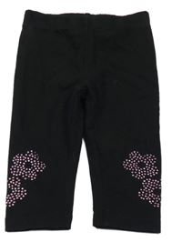 Čierne legíny s květy z kamínků Kiki&Koko