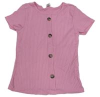 Ružové rebrované tričko Dopodopo