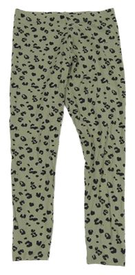 Světlezeleno-čierne legíny s leopardím vzorom Next