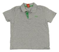Sivo-zelené polo tričko s logom Slazenger