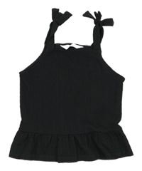 Antracitový rebrovaný crop top H&M
